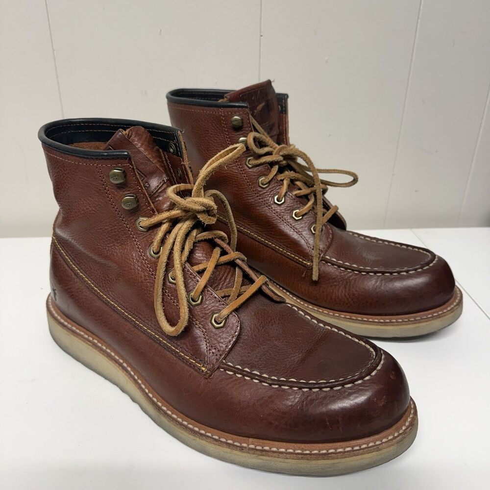 Frye Dakota Workboot Wedge Lace-Up Boot 87265 Brown Leather Men 11 EUC